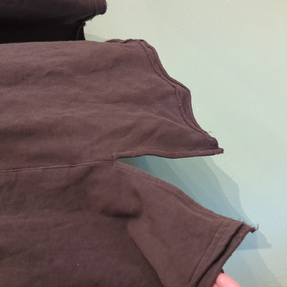 Kleen Brown Button Down Top Cotton Pockets Breathable Lagenlook Small Minimalist - Picture 12 of 13